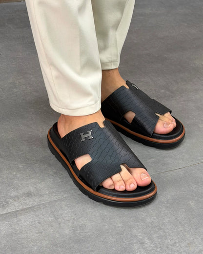 Sandales Style Hermes-Croco