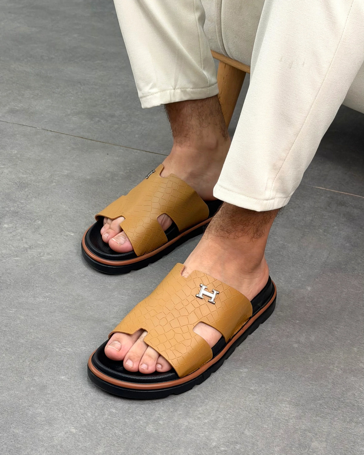 Sandales Style Hermes-Croco